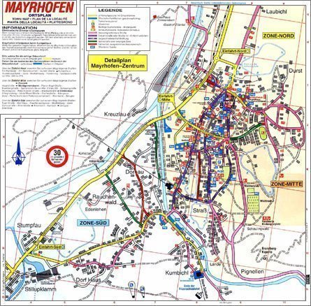 Карта горнолыжного курорта Майрхофен – увеличить изображение
